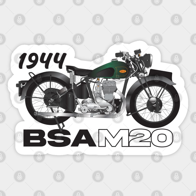 1944 BSA M20 Sticker by kindacoolbutnotreally